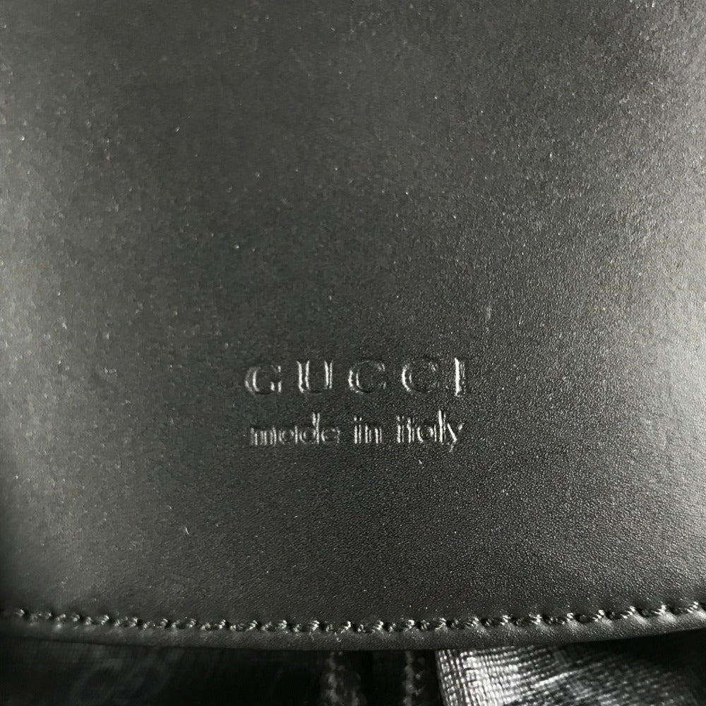 GUCCI 495563 GG Supreme logo bag backpack Backpack PVC/Leather Black Used