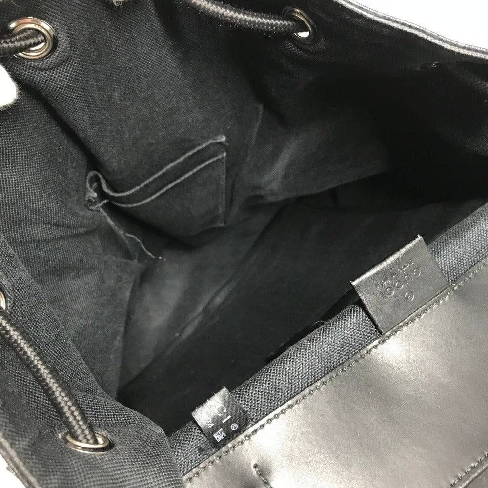 GUCCI 495563 GG Supreme logo bag backpack Backpack PVC/Leather Black Used