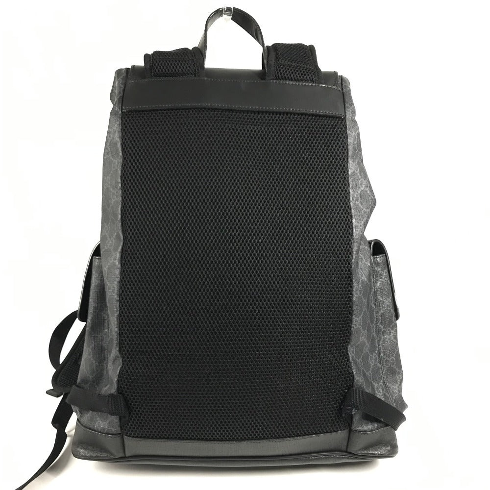 GUCCI 495563 GG Supreme logo bag backpack Backpack PVC/Leather Black Used