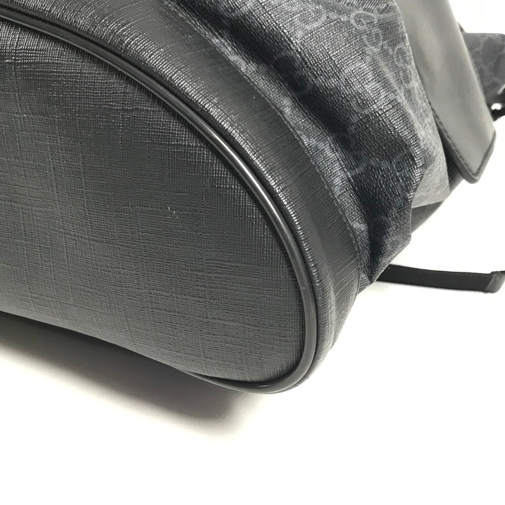 GUCCI 495563 GG Supreme logo bag backpack Backpack PVC/Leather Black Used