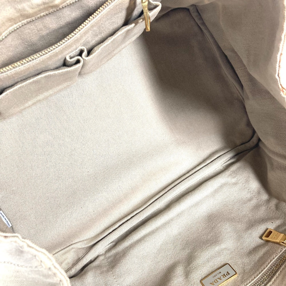 PRADA Canapa logo Bag Shoulder Bag Tote Bag Hand Bag Canvas Beige Used