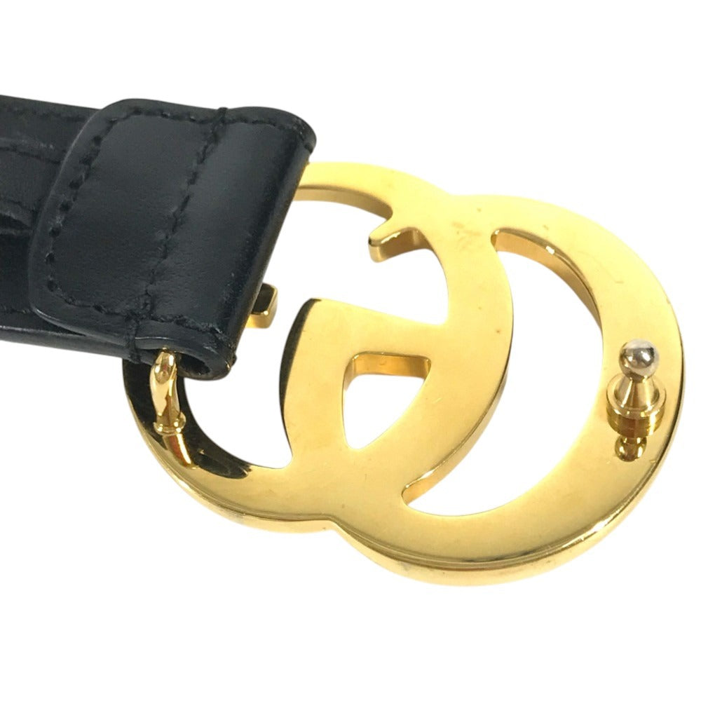 GUCCI 414516 GG logo buckle Belts for bottoms Accessories belt Leather Black/Gold Used