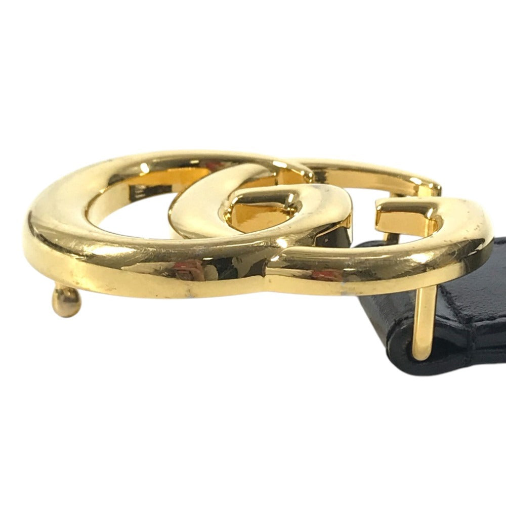 GUCCI 414516 GG logo buckle Belts for bottoms Accessories belt Leather Black/Gold Used