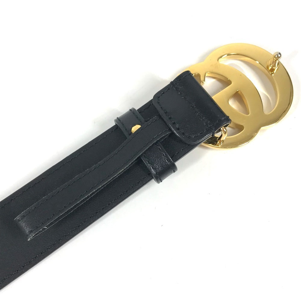 GUCCI 414516 GG logo buckle Belts for bottoms Accessories belt Leather Black/Gold Used