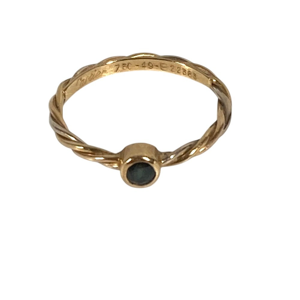 CARTIER K18 Gold 18K Twist Stone Accessory Jewelry Ring YG750 Gold Used