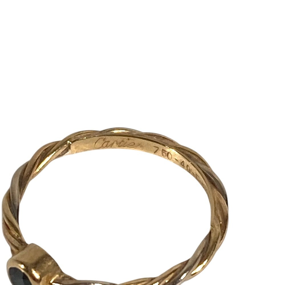 CARTIER K18 Gold 18K Twist Stone Accessory Jewelry Ring YG750 Gold Used