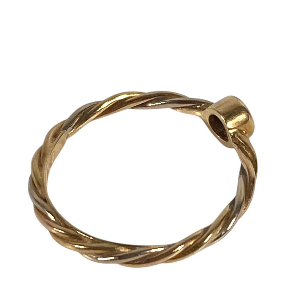 CARTIER K18 Gold 18K Twist Stone Accessory Jewelry Ring YG750 Gold Used