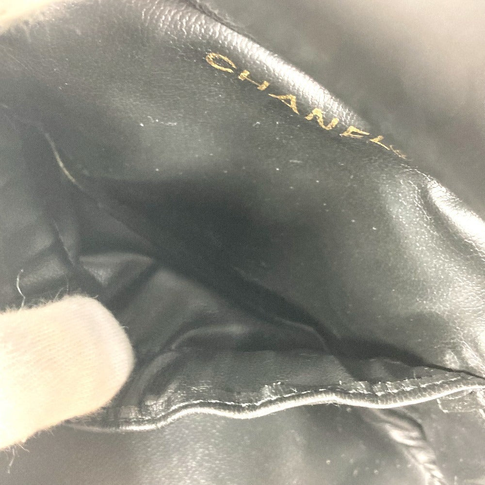 CHANEL CC CC Mark logo vintage Picorole vanity bag Makeup box Hand Bag Leather Black Used