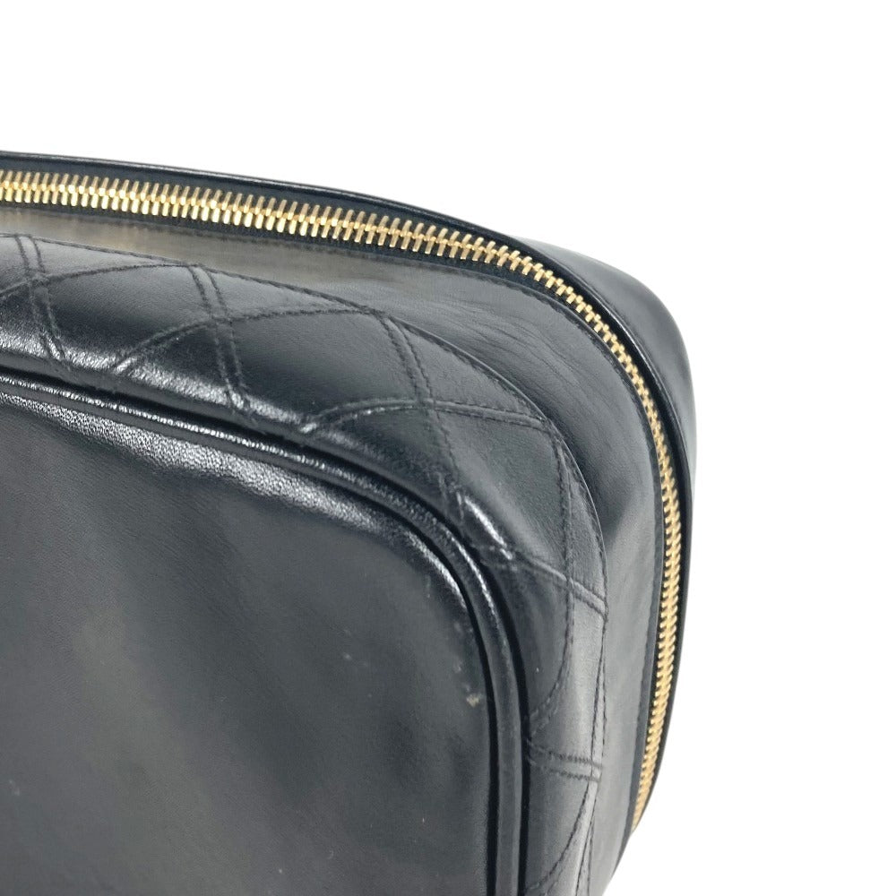 CHANEL CC CC Mark logo vintage Picorole vanity bag Makeup box Hand Bag Leather Black Used