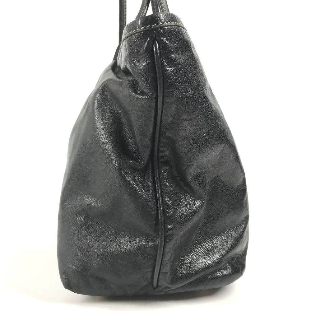 GUCCI 169946 New Brit GG Logo Bag Shoulder Bag Tote Bag Shoulder Bag Leather Black Used