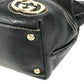 GUCCI 169946 New Brit GG Logo Bag Shoulder Bag Tote Bag Shoulder Bag Leather Black Used