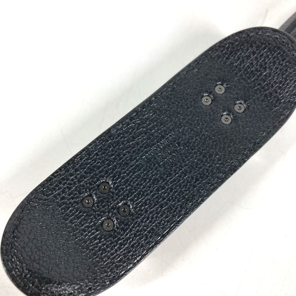 HERMES Finger Skateboard Logo Key Holder Bag Charm charm Leather Black Used