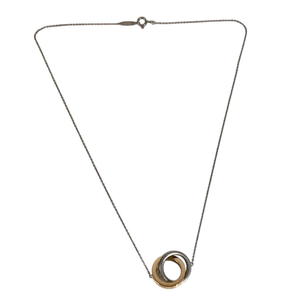 TIFFANY&Co. Combination K18 Gold 18K 1837 Interlocking Circle Necklace 9 Accessory Jewelry Necklace YG750 / SV925 Silver/Gold Used