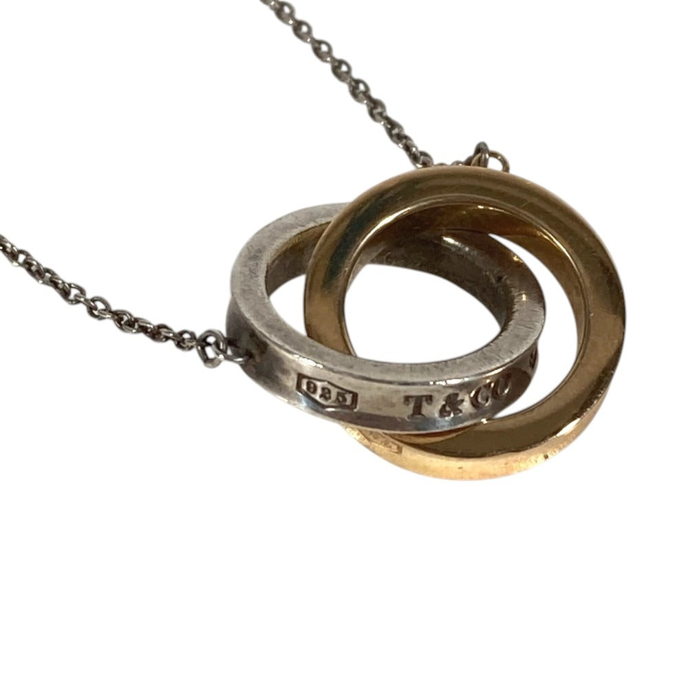 TIFFANY&Co. Combination K18 Gold 18K 1837 Interlocking Circle Necklace 9 Accessory Jewelry Necklace YG750 / SV925 Silver/Gold Used