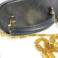 VERSACE vintage Sunburst Logo Vanity Bag Crossbody bag, handbag, fringe, tassel Shoulder Bag Leather Black/Gold Used