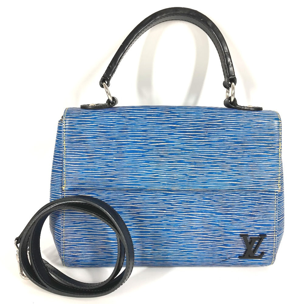 LOUIS VUITTON M51392 Epi Denim Cluny BB 2-Way Bag, Shoulder Bag, Crossbody Bag, Flap Handbag, Epi Leather, Women's, Blue