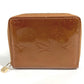 LOUIS VUITTON M91152 Monogram Vernis Bloom Compact Wallet Round Zipper Bi-fold Wallet Monogram Vernis Canvas Unisex Bronze Brown