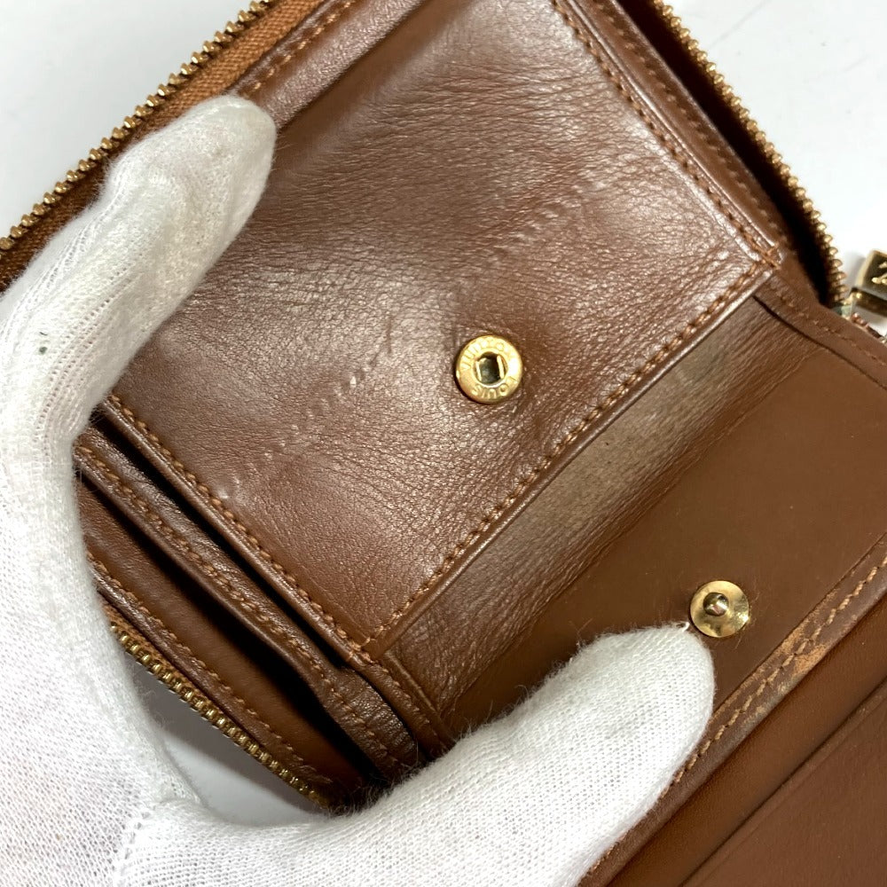 LOUIS VUITTON M91152 Monogram Vernis Bloom Compact Wallet Round Zipper Bi-fold Wallet Monogram Vernis Canvas Unisex Bronze Brown