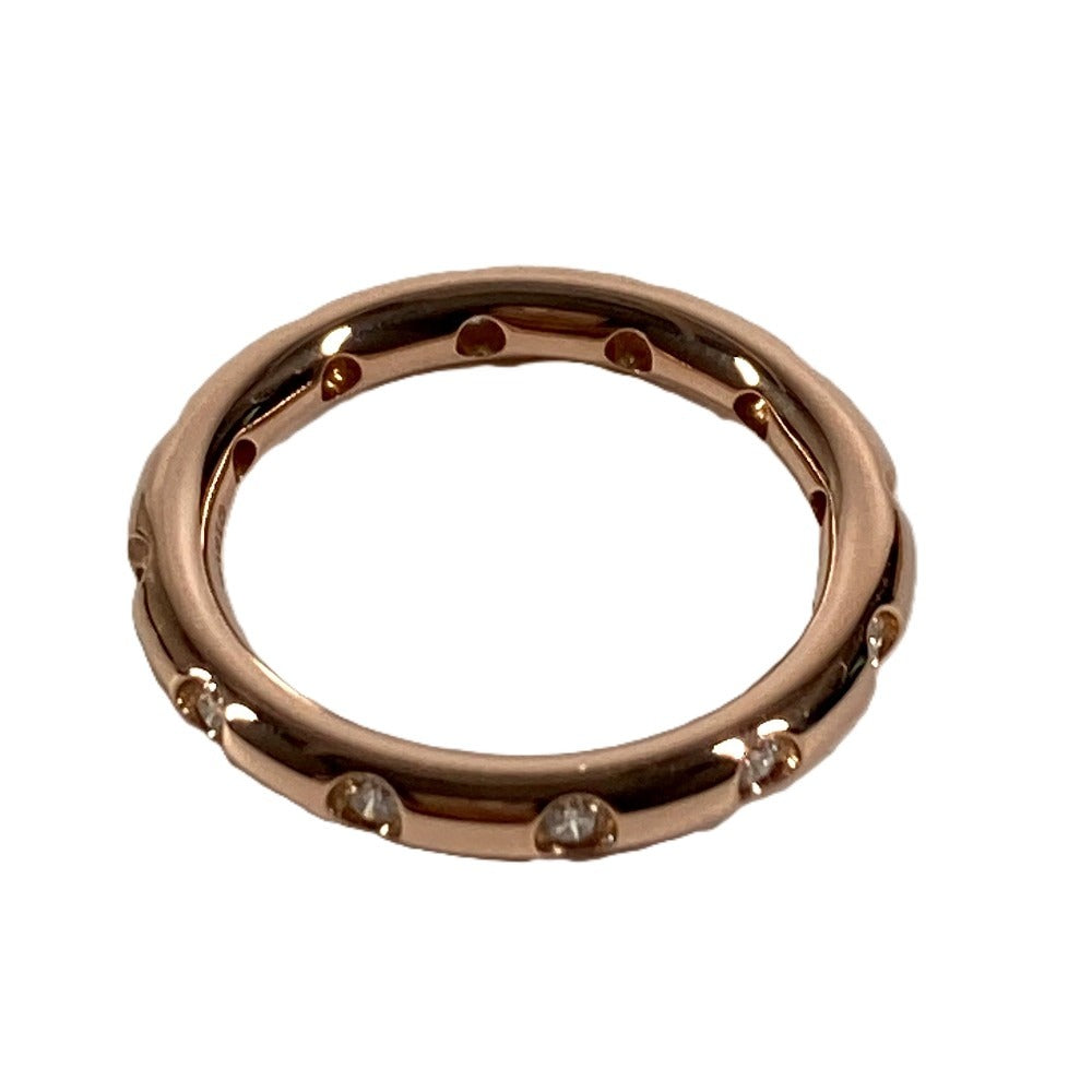 TIFFANY&Co. K18 18K Gold 11P Diamond Bisset Band Accessory Jewelry Ring Au750 Women's Pink Gold