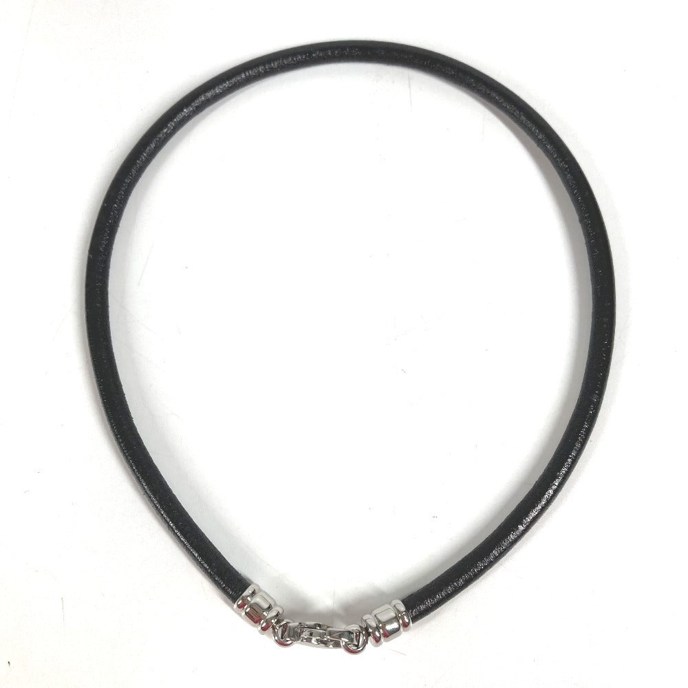 BVLGARI Choker Accessory Leather Necklace Unisex Black