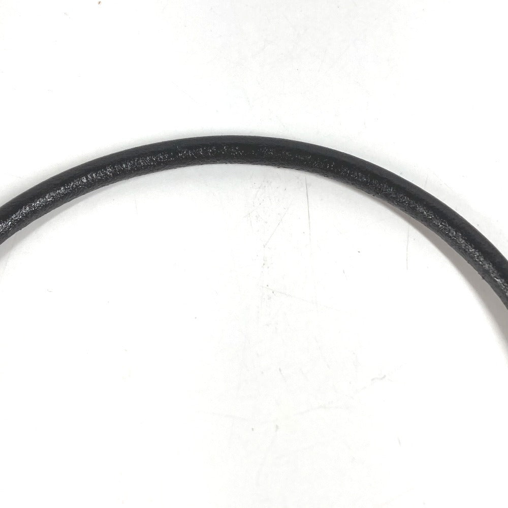 BVLGARI Choker Accessory Leather Necklace Unisex Black