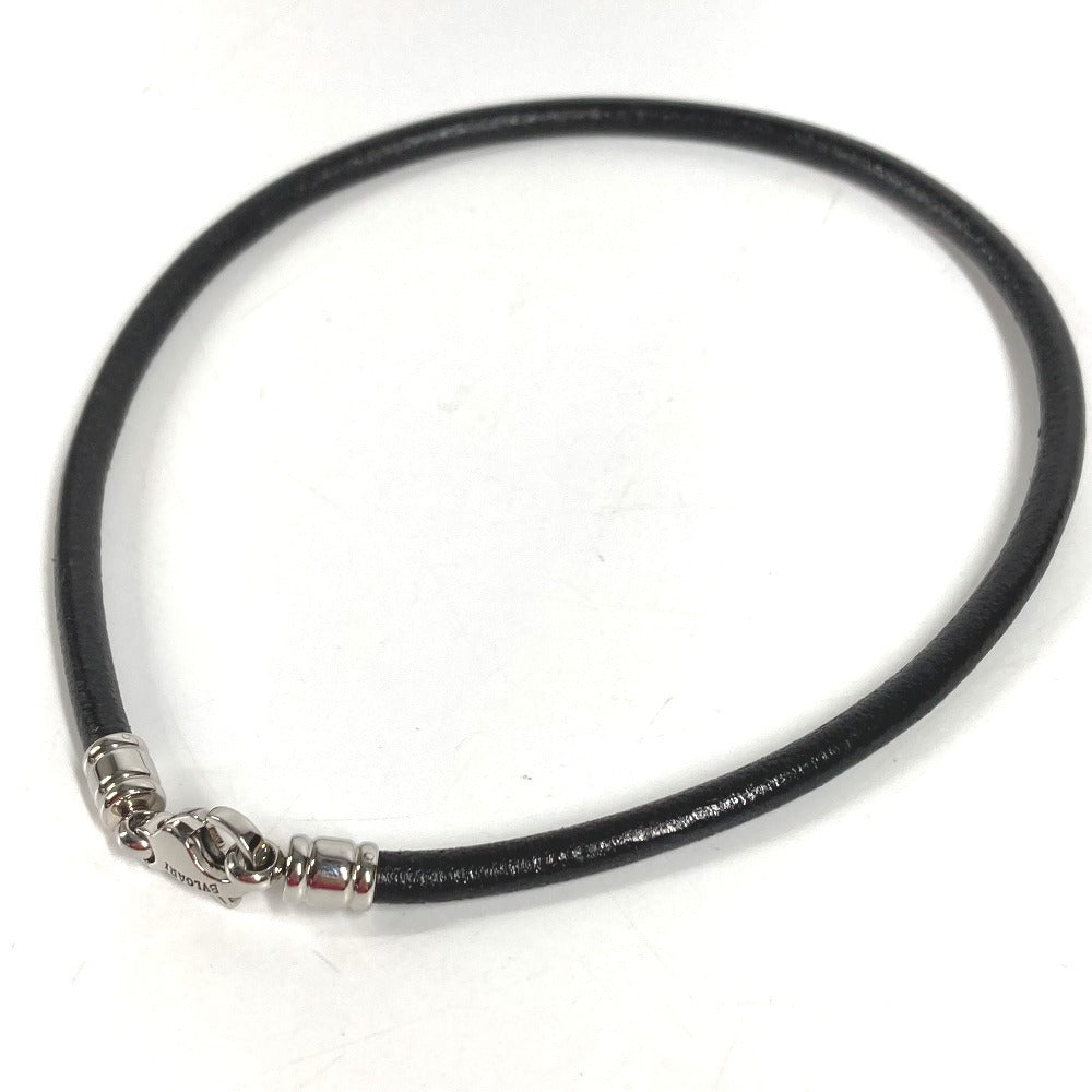 BVLGARI Choker Accessory Leather Necklace Unisex Black