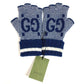 GUCCI 726586 Logo GG Fingerless Gloves Accessories Knitted Gloves Cashmere Women's Navy