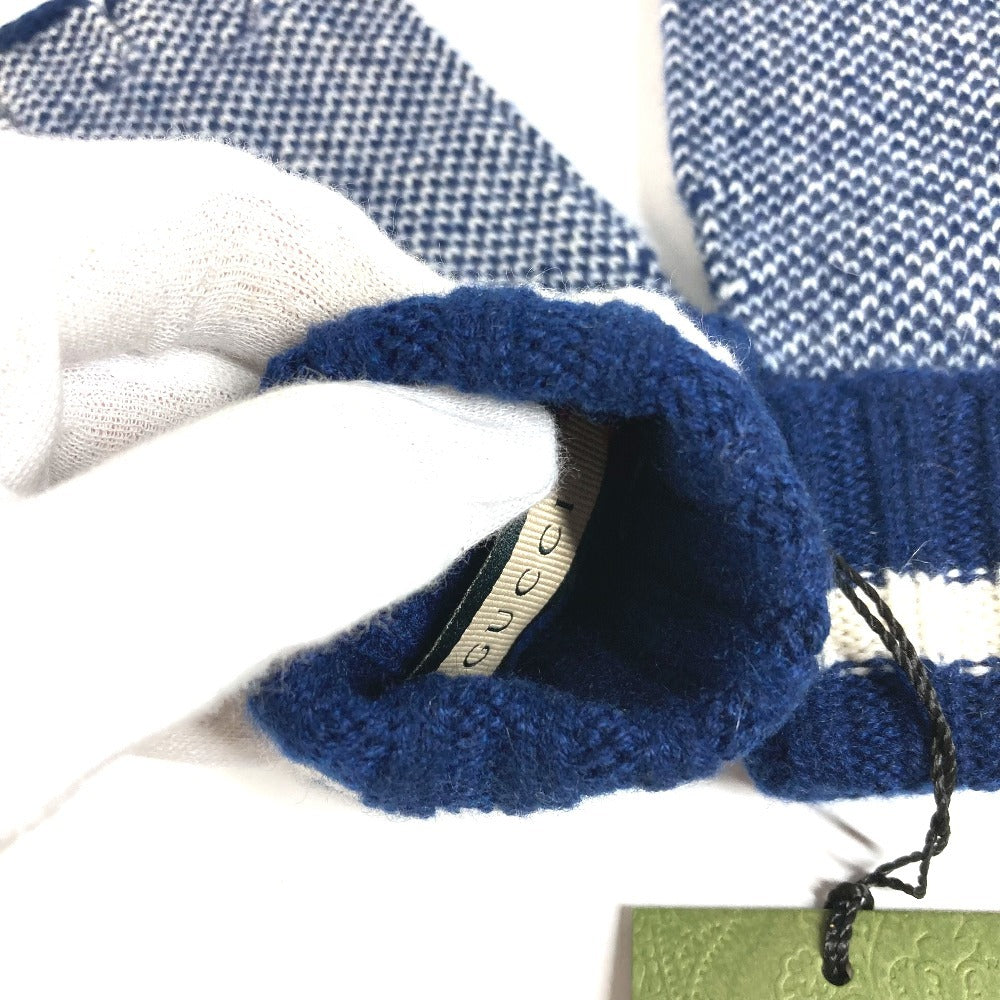GUCCI 726586 Logo GG Fingerless Gloves Accessories Knitted Gloves Cashmere Women's Navy