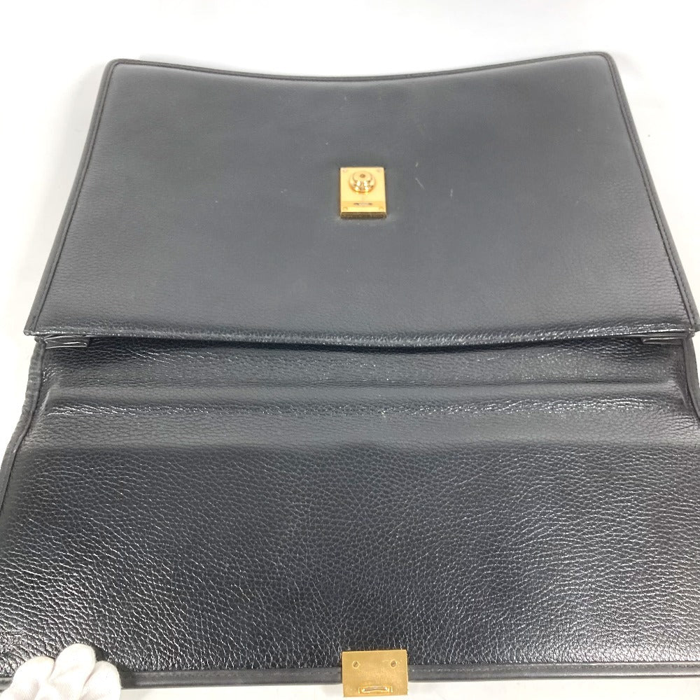 VERSACE ヴィンテージ メデューサ ロゴ カバン トートバッグ 書類バッグ ハンドバッグ ビジネスバッグ レザー ユニセックス ブラック