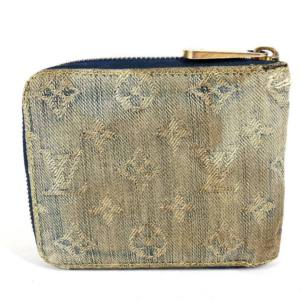 LOUIS VUITTON M95342 モノグラムデニム ミニジッピーウォレット コンパクトウォレット ラウンドファスナー 2つ折り財布 モノグラムデニムキャンバス ユニセックス ブルー