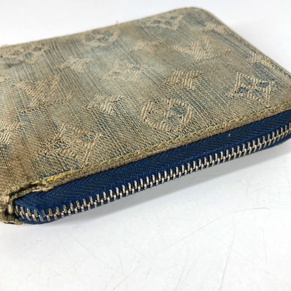 LOUIS VUITTON M95342 モノグラムデニム ミニジッピーウォレット コンパクトウォレット ラウンドファスナー 2つ折り財布 モノグラムデニムキャンバス ユニセックス ブルー