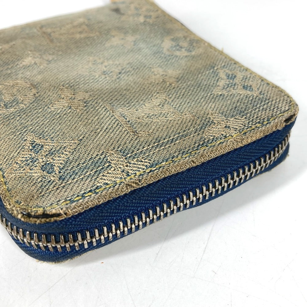 LOUIS VUITTON M95342 モノグラムデニム ミニジッピーウォレット コンパクトウォレット ラウンドファスナー 2つ折り財布 モノグラムデニムキャンバス ユニセックス ブルー