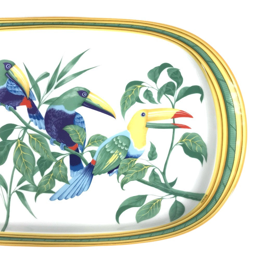 HERMES Toucan bird Plates, Dishes, Large Plates, Kitchenware, Tableware The dishes Pottery Multicolore Used