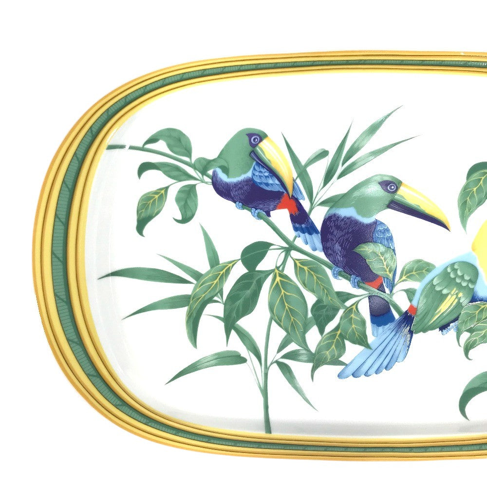 HERMES Toucan bird Plates, Dishes, Large Plates, Kitchenware, Tableware The dishes Pottery Multicolore Used