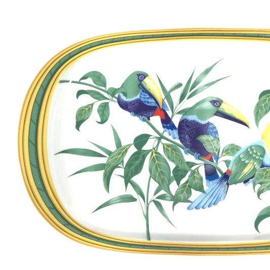 HERMES Toucan bird Plates, Dishes, Large Plates, Kitchenware, Tableware The dishes Pottery Multicolore Used