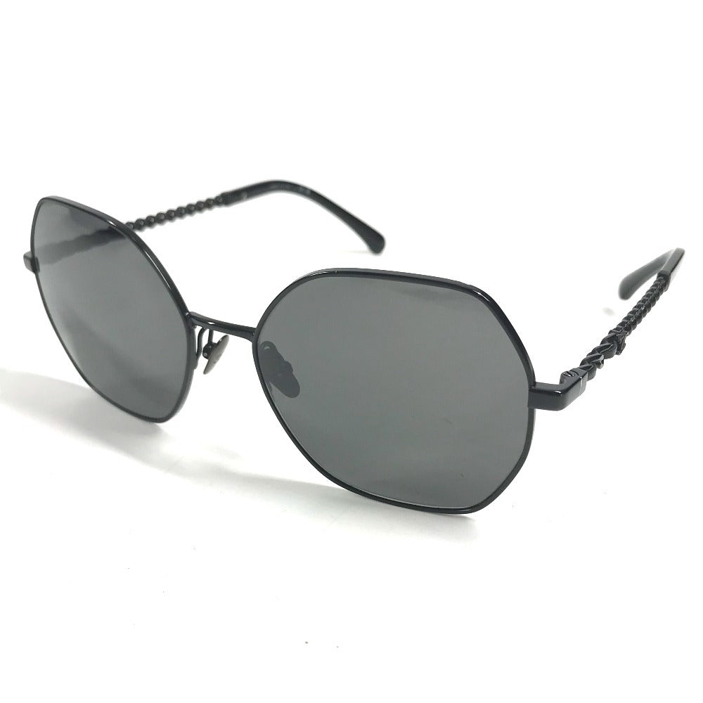 CHANEL 4281-Q-H Chain CC CC Mark logo eyewear glasses glasses sunglasses Metal Black Used