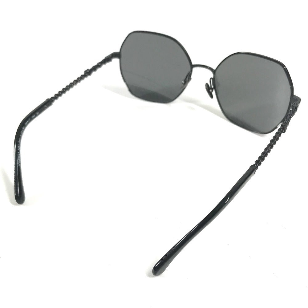 CHANEL 4281-Q-H Chain CC CC Mark logo eyewear glasses glasses sunglasses Metal Black Used