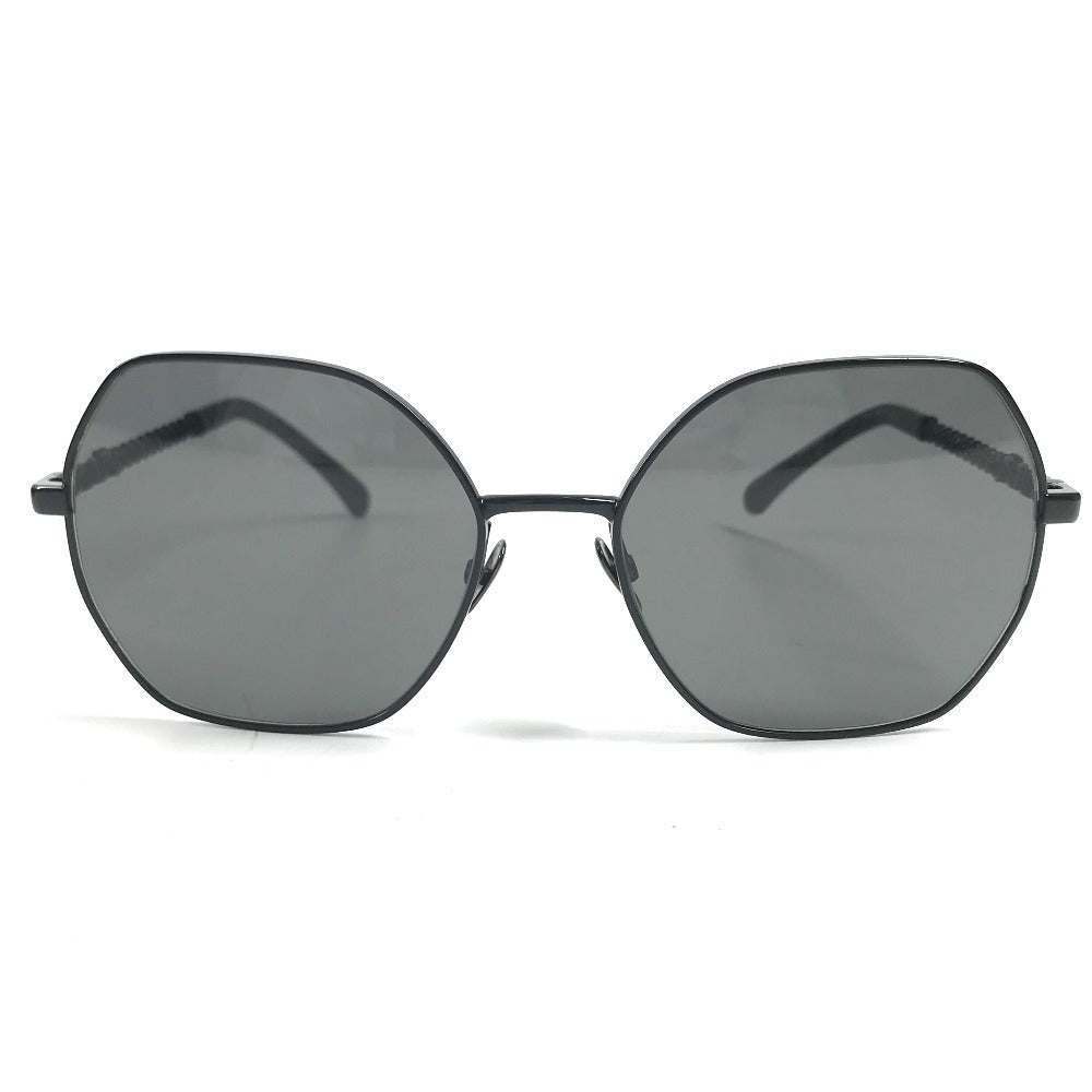CHANEL 4281-Q-H Chain CC CC Mark logo eyewear glasses glasses sunglasses Metal Black Used