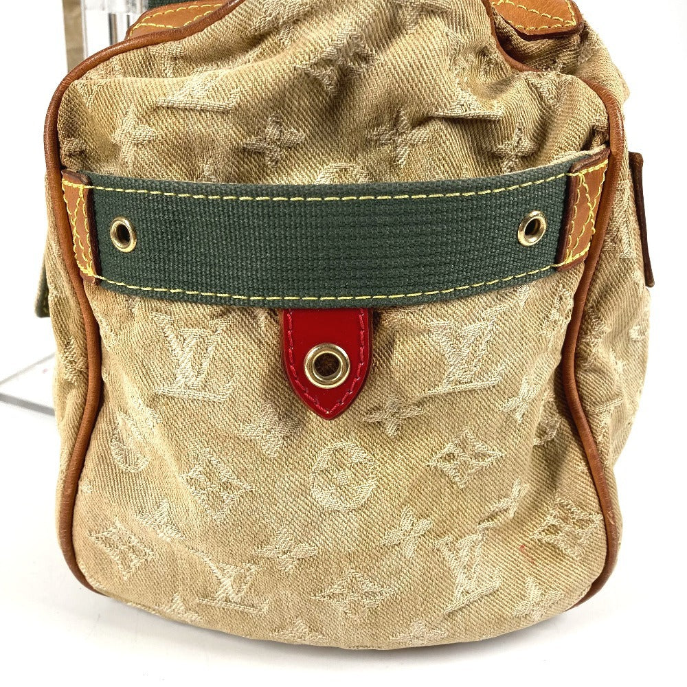 LOUIS VUITTON M95771 Monogram Fleurage Squirrel Shoulder Tote Bag, Boston Bag, Monogram Denim, Unisex, Khaki