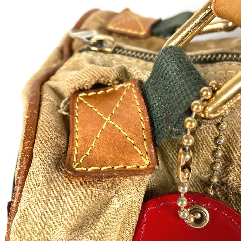 LOUIS VUITTON M95771 Monogram Fleurage Squirrel Shoulder Tote Bag, Boston Bag, Monogram Denim, Unisex, Khaki