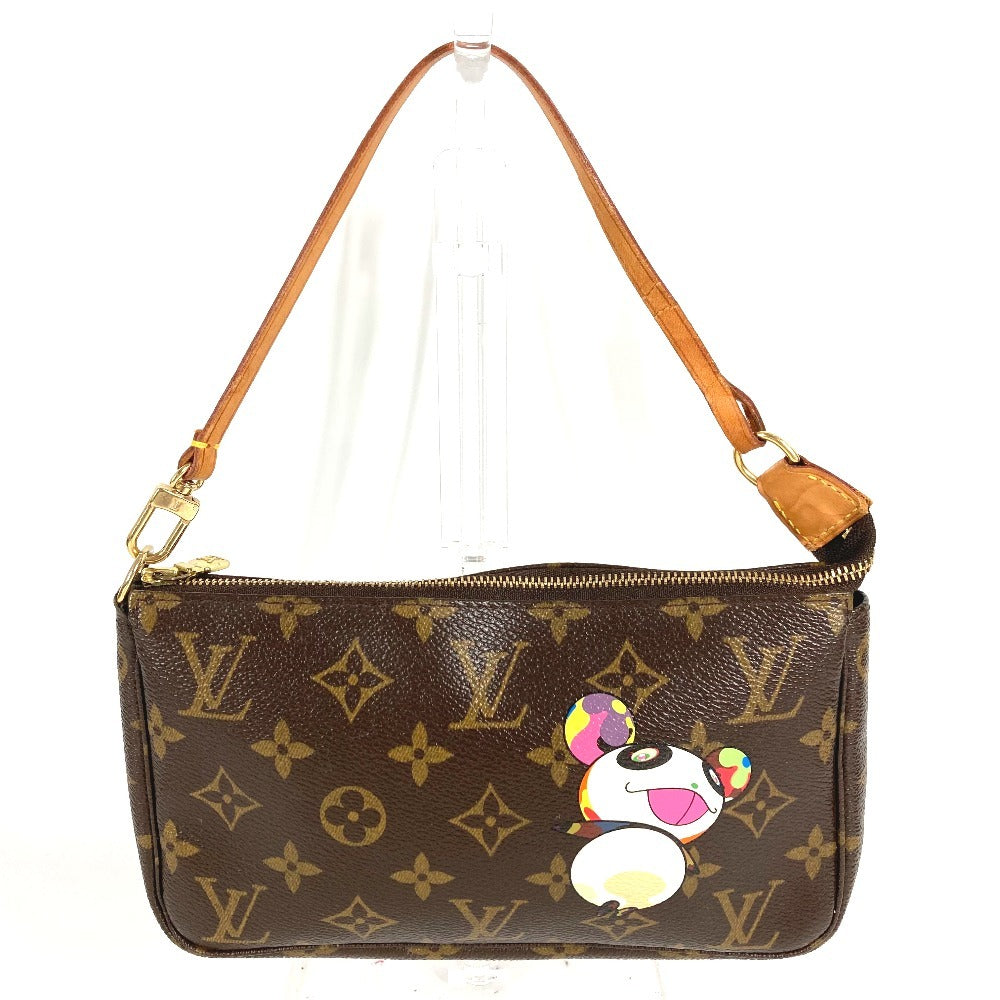 LOUIS VUITTON M51981 Monogram Panda Pochette Accessoires by Takashi Murakami. Accessory pouch, handbag, shoulder bag, Monogram canvas, women's, brown.