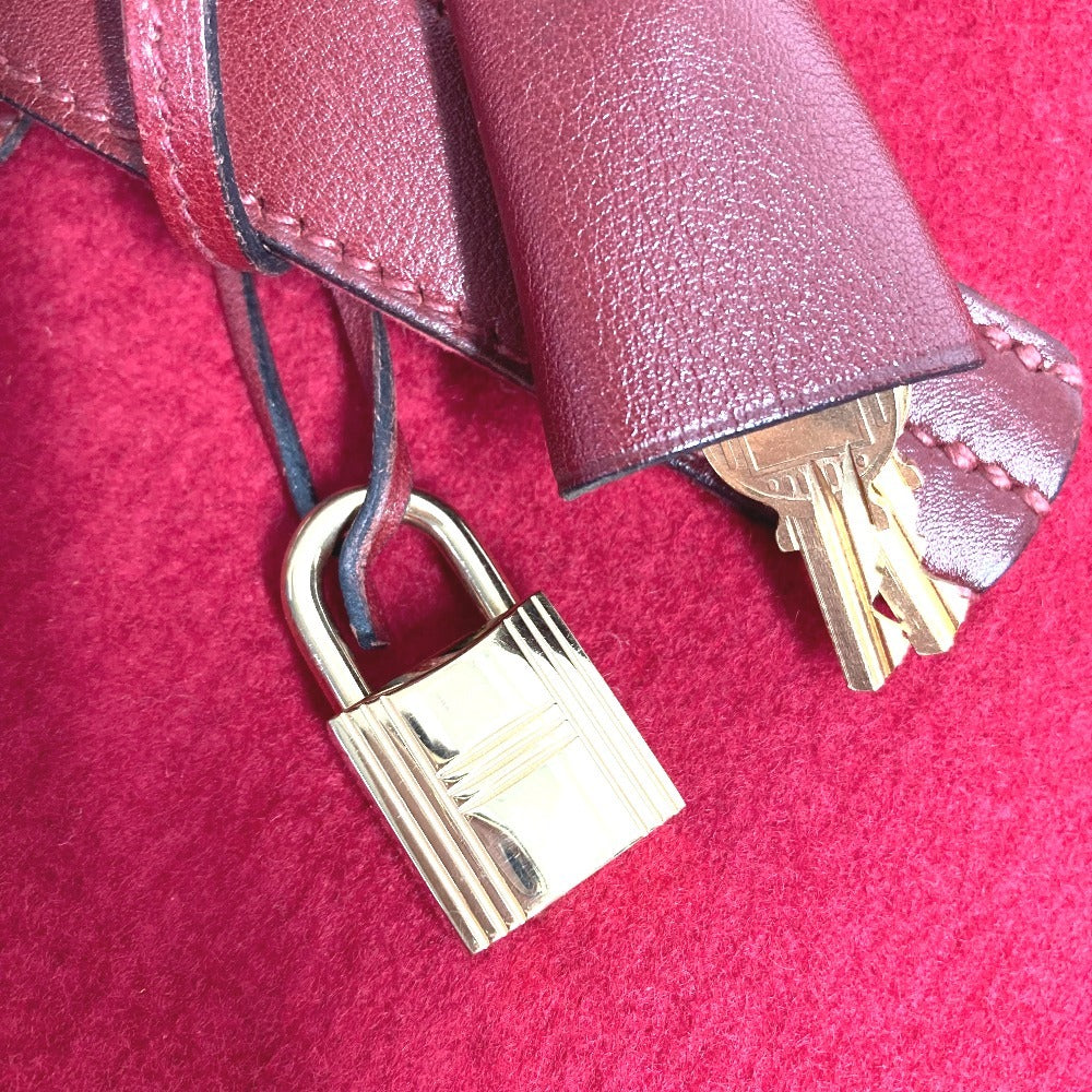 HERMES Hパンチングロゴ フードゥ 旅行バッグ カバン トラベルバッグ　バッグ ボストンバッグ フェルト ユニセックス レッド
