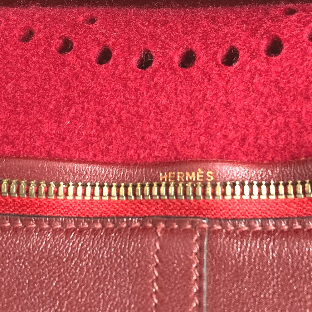 HERMES Hパンチングロゴ フードゥ 旅行バッグ カバン トラベルバッグ　バッグ ボストンバッグ フェルト ユニセックス レッド