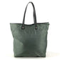 PRADA B4605C Snake Triangle Logo Plate Shoulder Bag Tote Bag Leather/Nylon Unisex Grey