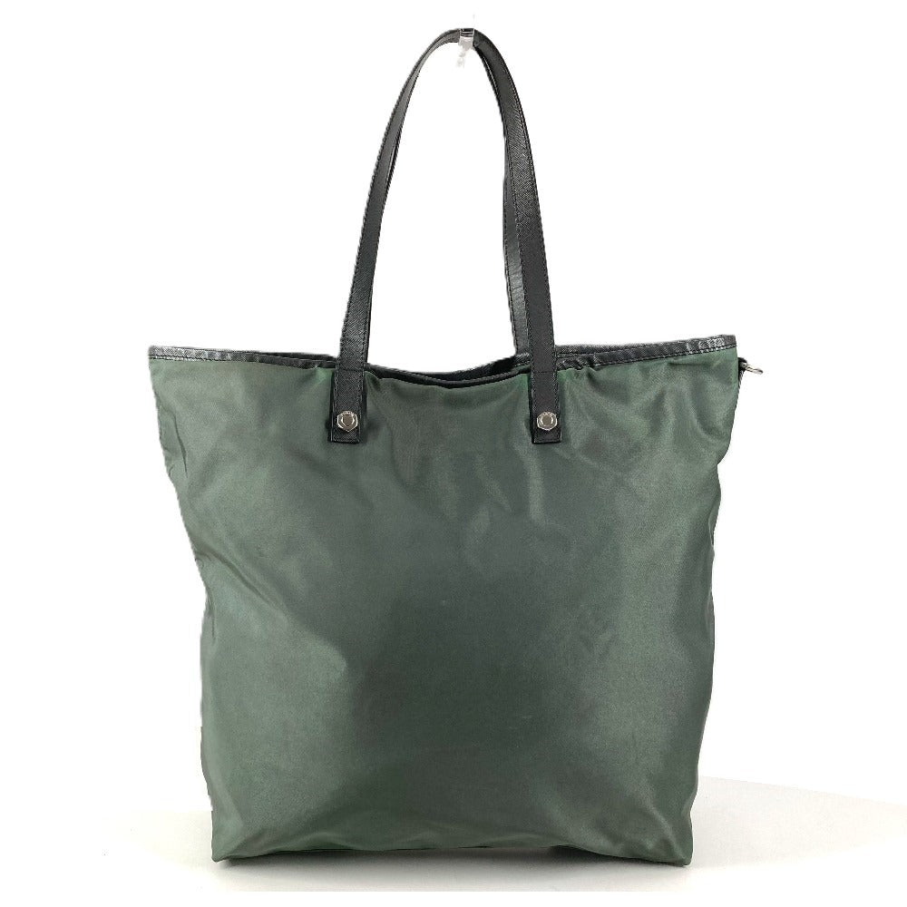 PRADA B4605C Snake Triangle Logo Plate Shoulder Bag Tote Bag Leather/Nylon Unisex Grey