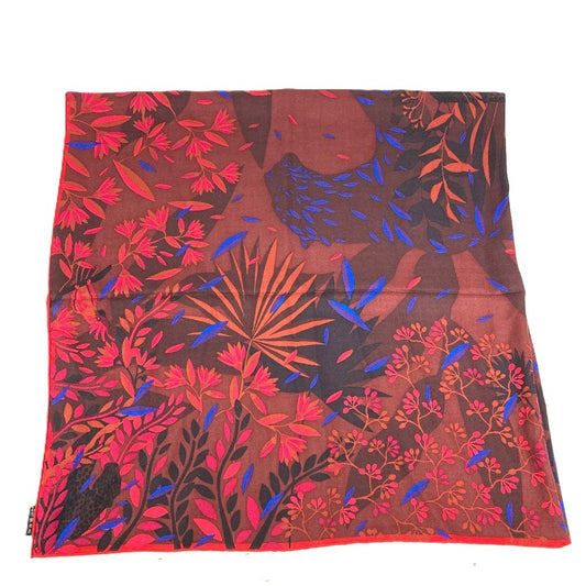 CARTIER Panthère Panther Leopard Logo Large Scarf 140 Stole Shawl Cashmere Unisex Red