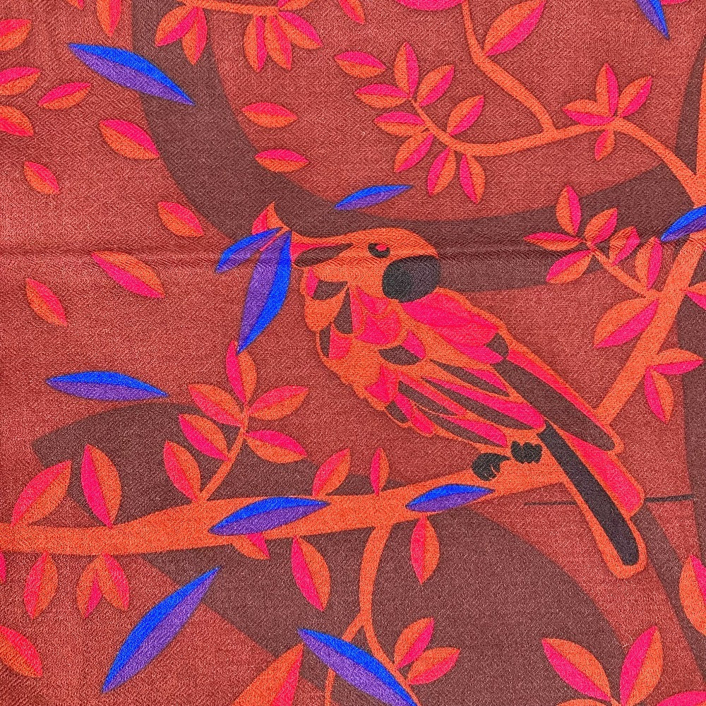 CARTIER Panthère Panther Leopard Logo Large Scarf 140 Stole Shawl Cashmere Unisex Red