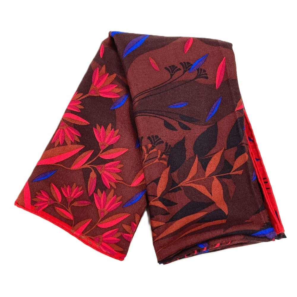CARTIER Panthère Panther Leopard Logo Large Scarf 140 Stole Shawl Cashmere Unisex Red
