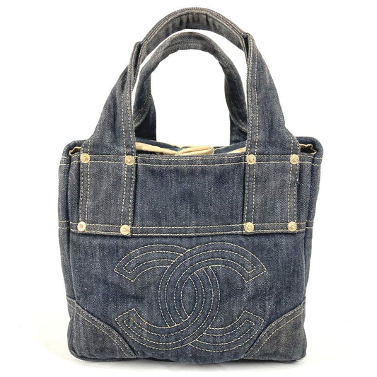 CHANEL A31985 スパークリングデニム CC ココマーク ロゴ カバン トートバッグ ハンドバッグ デニム レディース ブルー