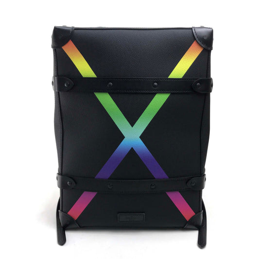 LOUIS VUITTON M30337 タイガレインボー ソフトトランク バックパック PM リュックサック タイガレザー メンズ ブラック